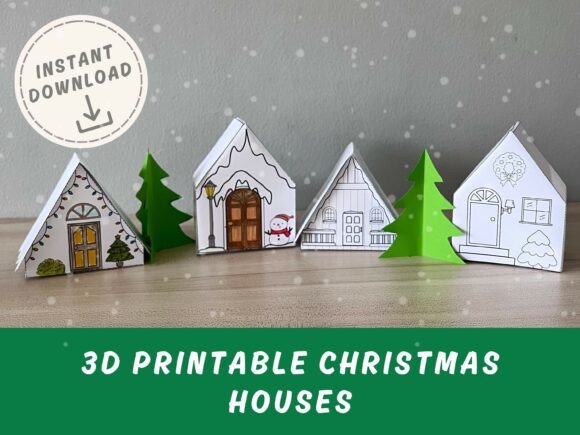 3D Christmas Houses Craft Template: A 3D SVG Review