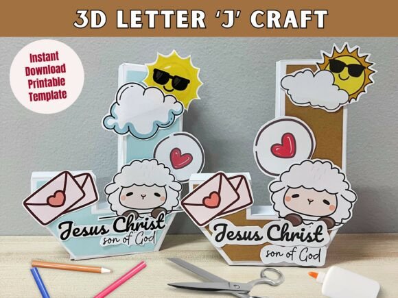 3D Letter J SVG: Kids Crafts Asset Review