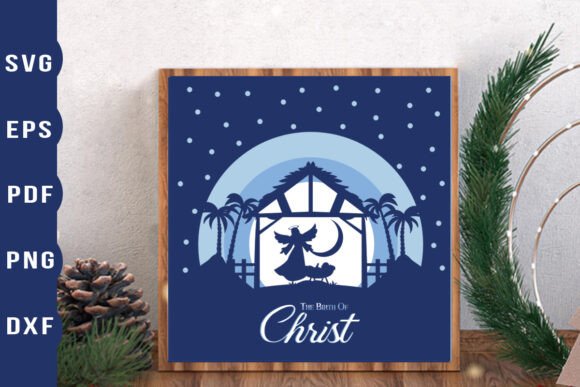 3D Nativity Scene Paper Cut: 3D SVG for Shadow Boxes
