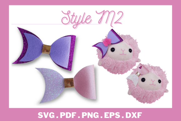 3D SVG Bow Shapes for Hairbow Template Branding