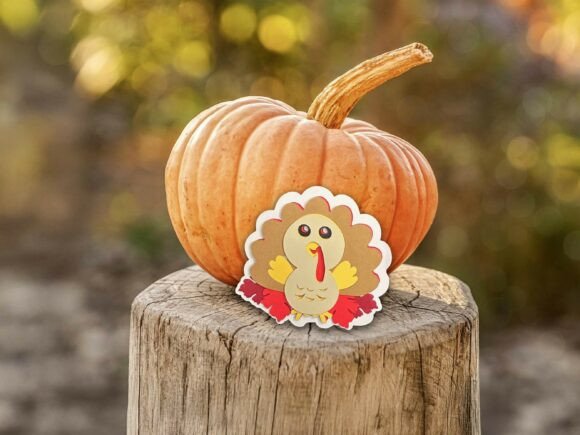 3D SVG Turkey for Thanksgiving Brand Design