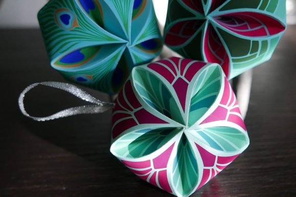 Art Deco Print Christmas Ornaments: 3D SVG Branding