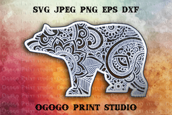 Bear SVG 3D Layered Mandala for Other Brand Assets