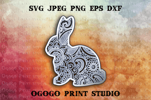 Bunny SVG: 3D Layered Mandala for Embroidery