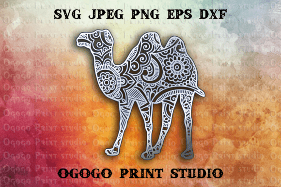 Camel SVG: 3D Layered Mandala for Editorial Design