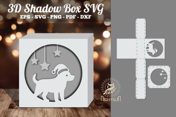 Dog 3D Papercut Shadow Box SVG for Branding