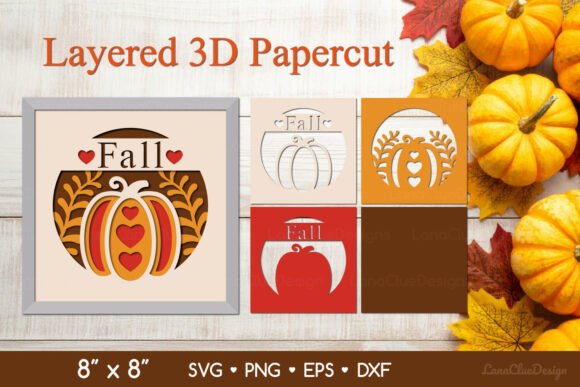 Fall Pumpkin 3D SVG: Shadow Box Asset Review