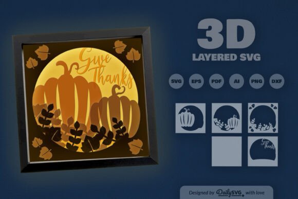 Give Thanks 3D Layered Papercut: A Thanksgiving SVG Review