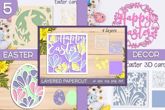 Happy Easter Card Set: Laser Cutting for Spring Branding