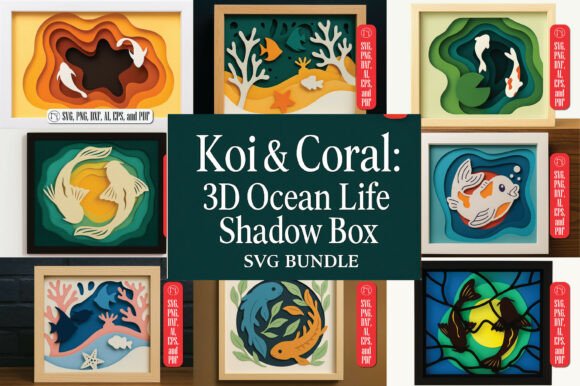 Koi Coral 3D Shadow Box SVG Bundle Review