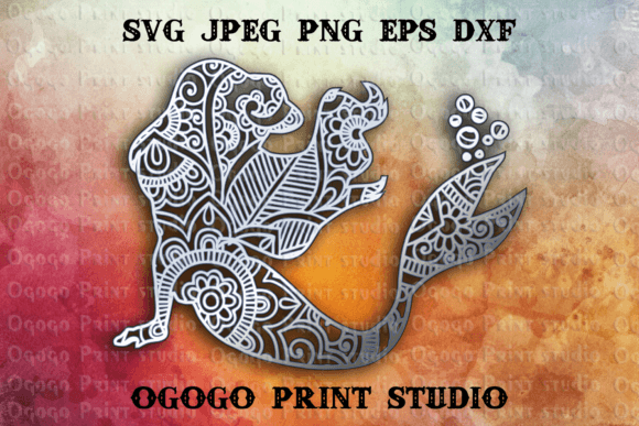 Mermaid SVG 3D Layered Mandala for Fantasy Designs