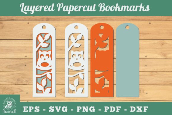 Owl 3D Papercut Bookmarks SVG 2 for Other Branding