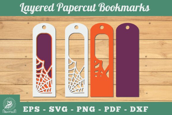 Spider Webs 3D SVG for Halloween Papercut Bookmarks