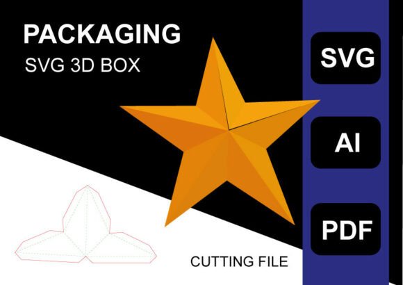 Star Five Shape 3D SVG Template for Objects
