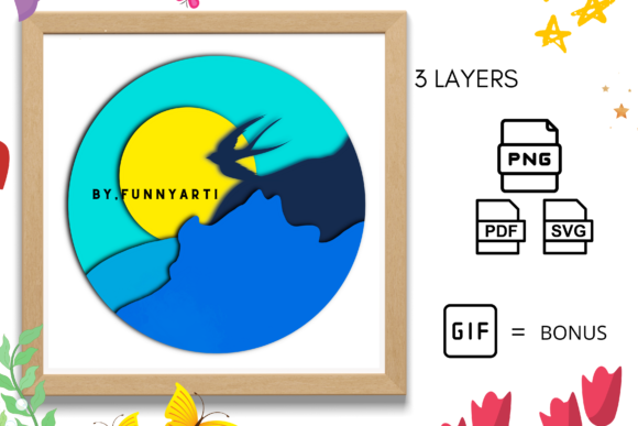 Summer PaperCut 3D Layered SVG for Shadow Boxes